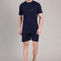 Dark Blue Cotton Co-Ord Set (Tshirt+Short) | NS-26