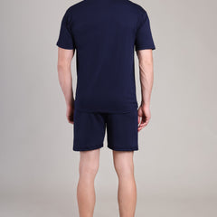 Dark Blue Cotton Co-Ord Set (Tshirt+Short) | NS-26