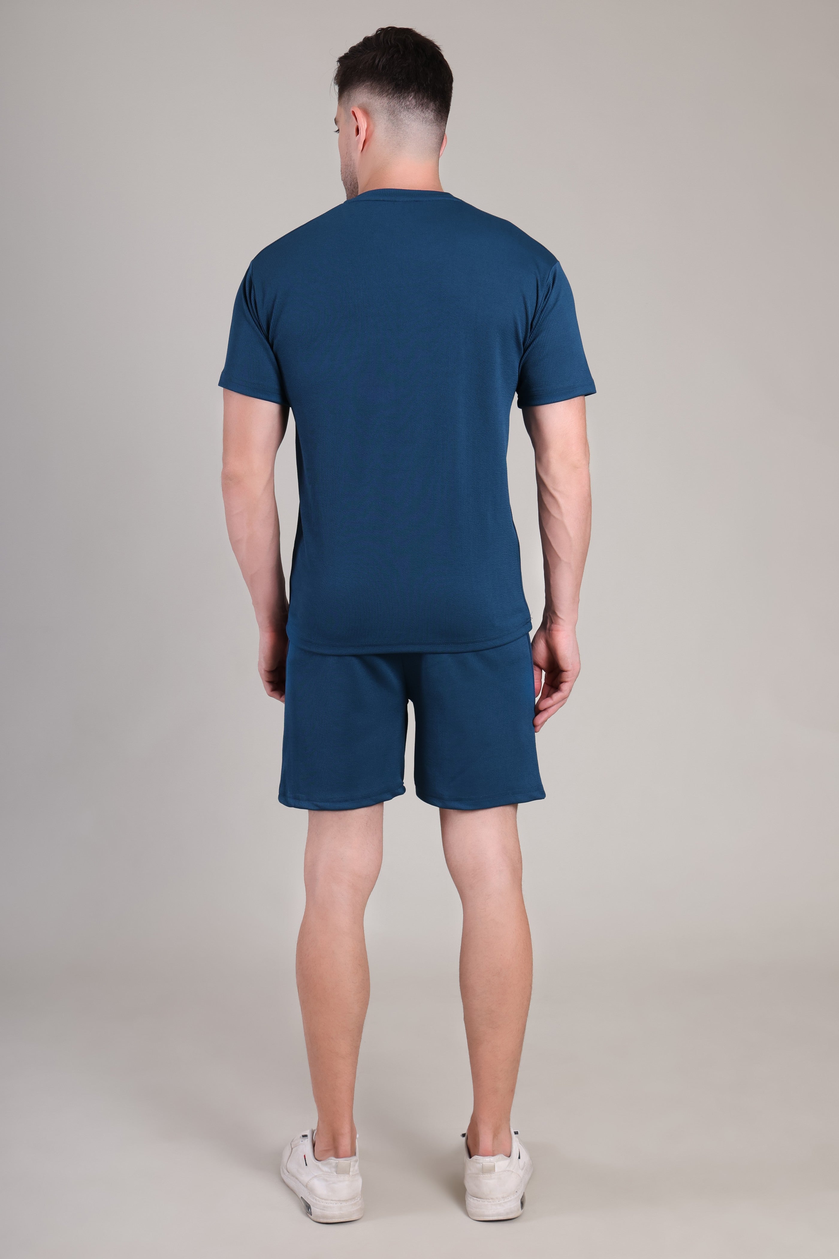 Turquoise Blue Cotton Co-Ord Set (Tshirt+Short) | NS-27