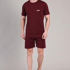 Marrom Cotton Co-Ord Set (Tshirt+Short) | NS-31