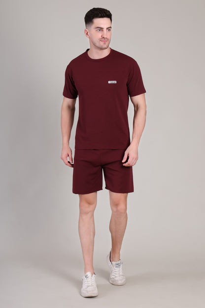 Marrom Cotton Co-Ord Set (Tshirt+Short) | NS-31