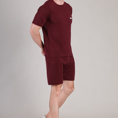 Marrom Cotton Co-Ord Set (Tshirt+Short) | NS-31