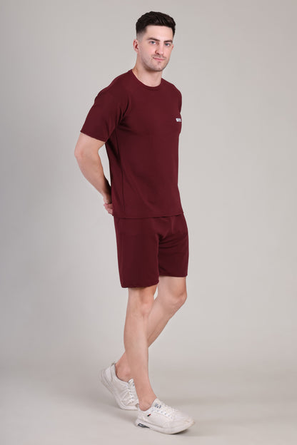 Marrom Cotton Co-Ord Set (Tshirt+Short) | NS-31