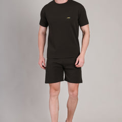 Black Cotton Co-Ord Set (Tshirt+Short) | NS-35