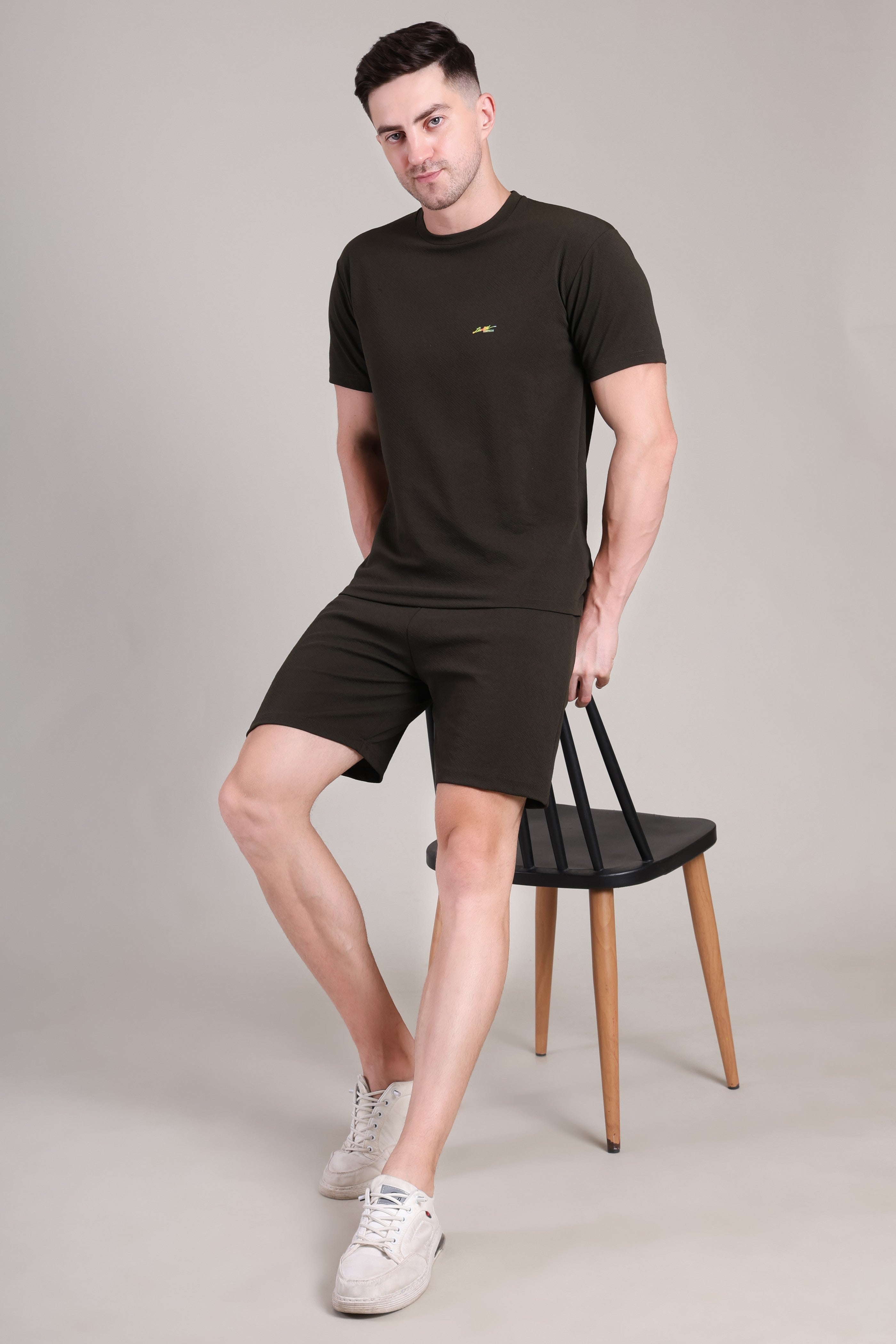 Black Cotton Co-Ord Set (Tshirt+Short) | NS-35