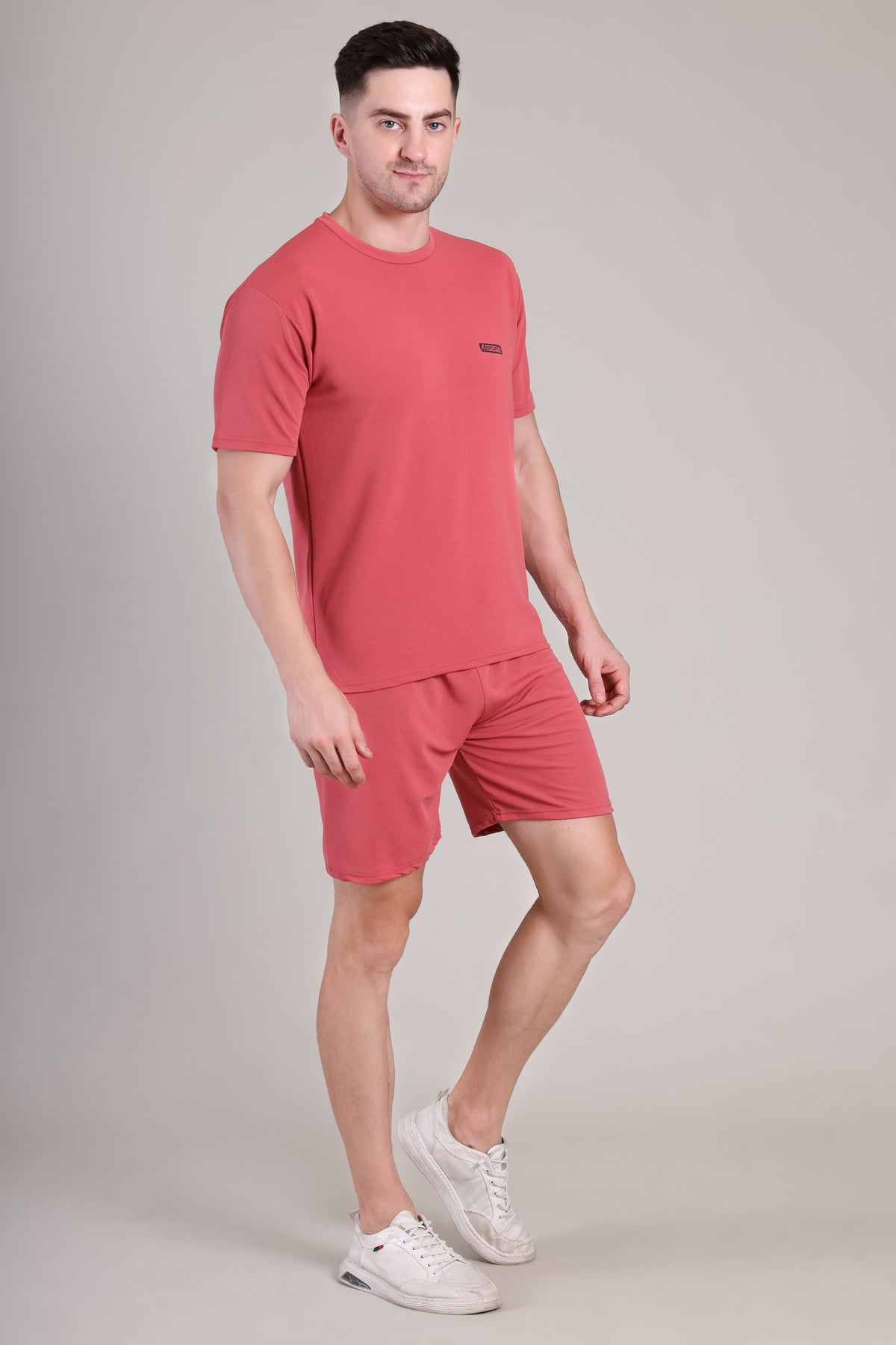 Brick Red Cotton Co-Ord Set (Tshirt+Short) | NS-36
