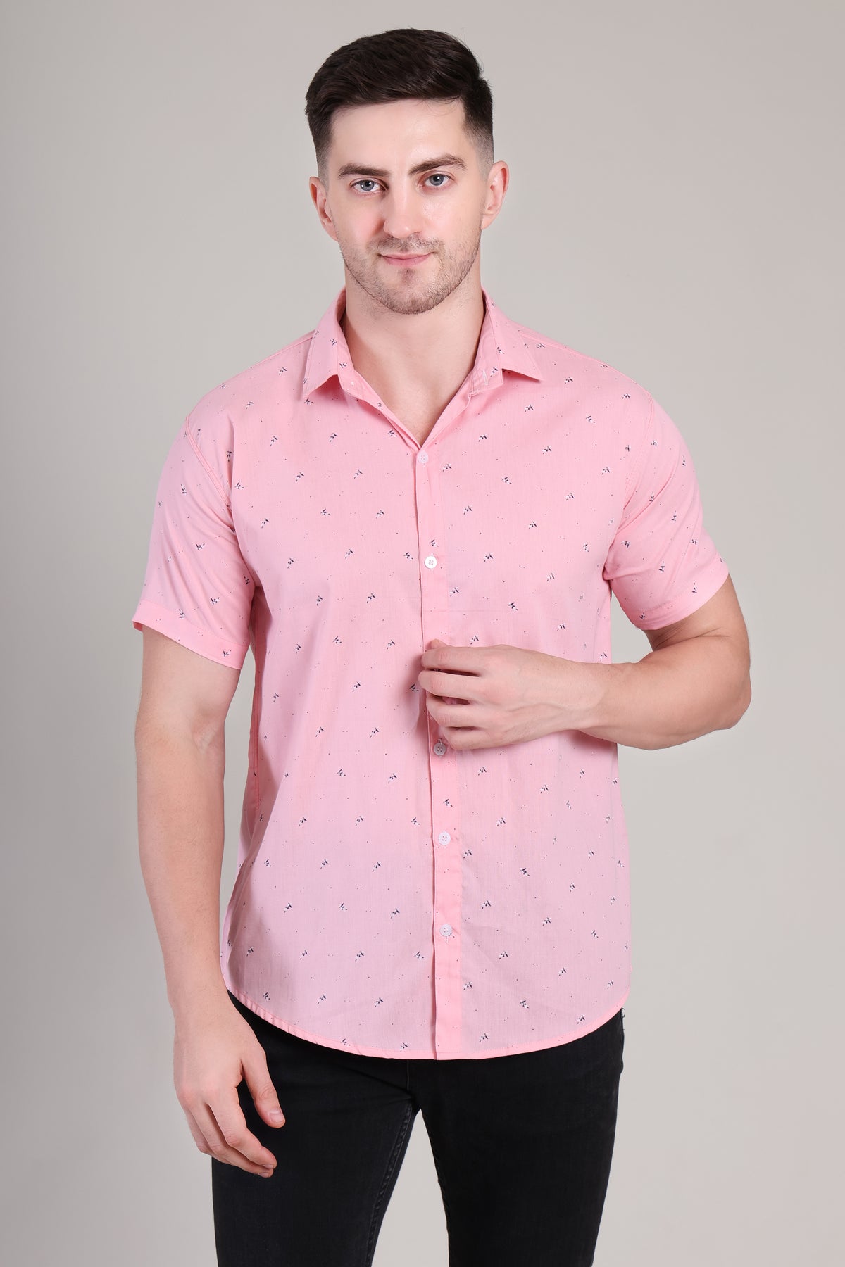 Men's Casual Half Sleeve Shirt - Blue | BHS-184