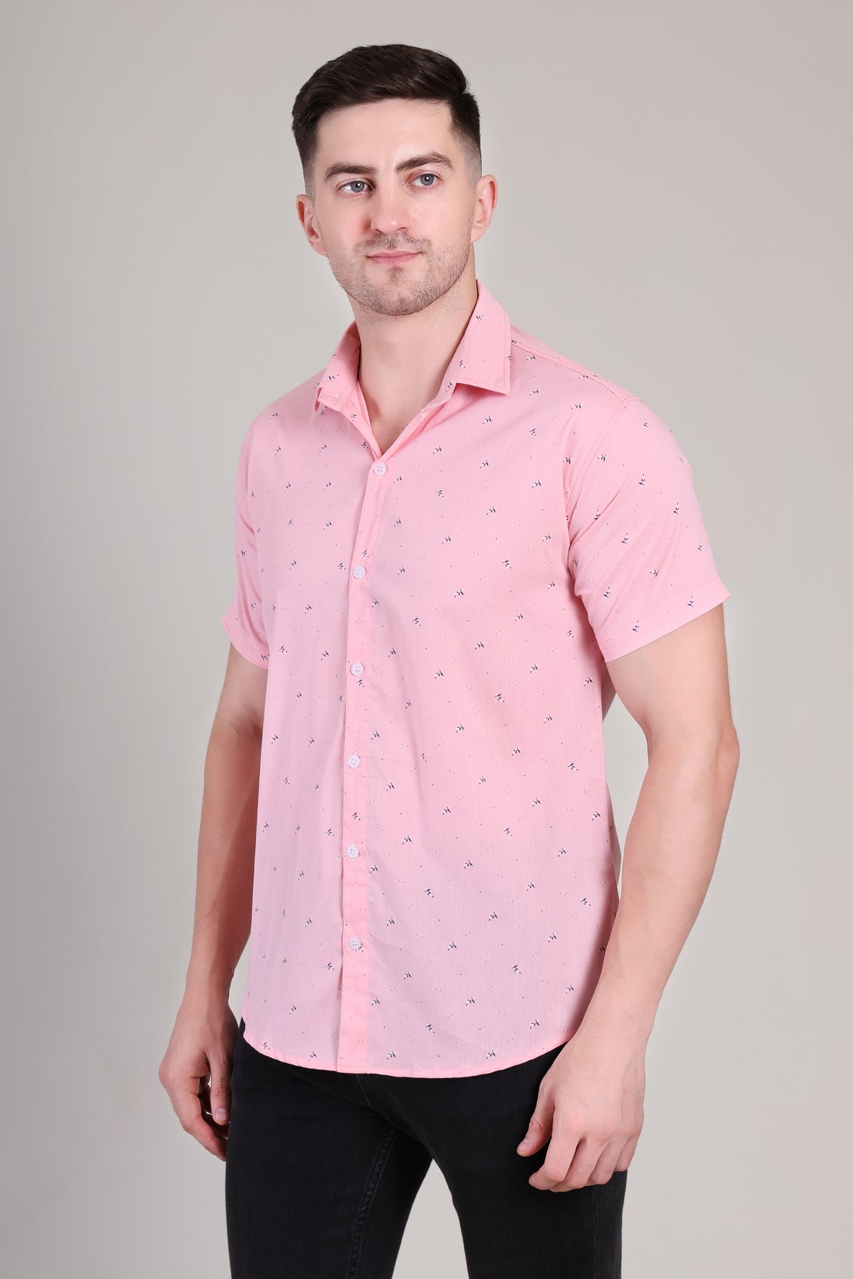Men's Casual Half Sleeve Shirt - Blue | BHS-184