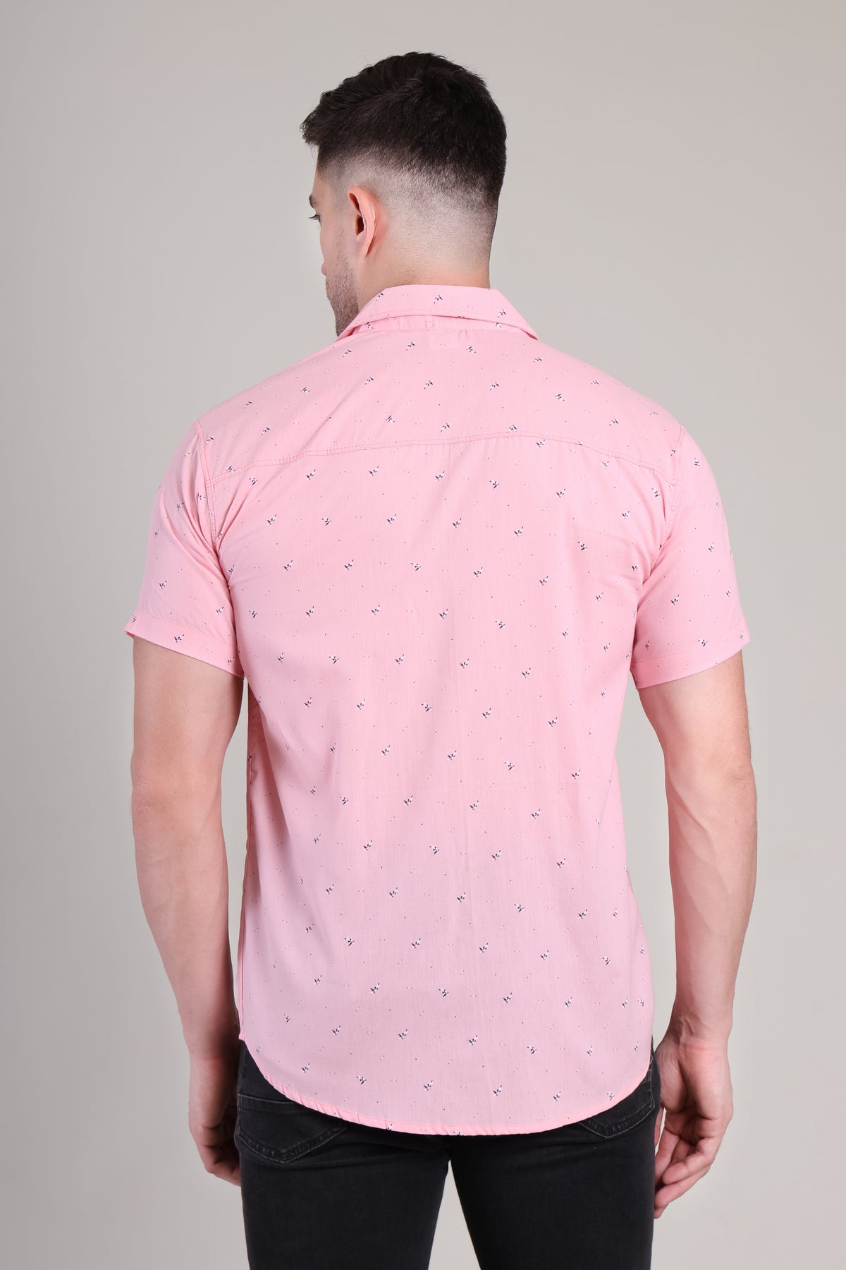 Men's Casual Half Sleeve Shirt - Blue | BHS-184