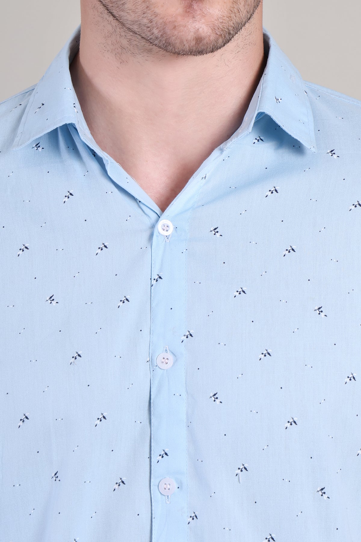 Men's Casual Half Sleeve Shirt - Blue | BHS-183
