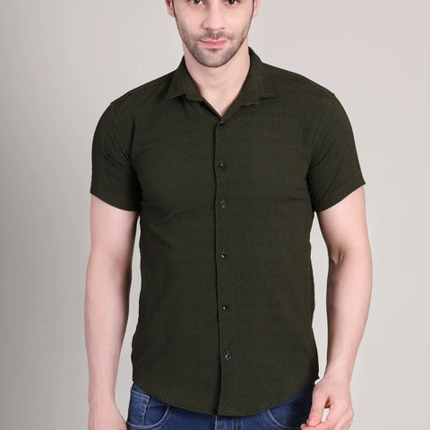 Men's Casual Half Sleeve Shirt - Black | SHS-139