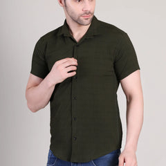 Men's Casual Half Sleeve Shirt - Black | SHS-139