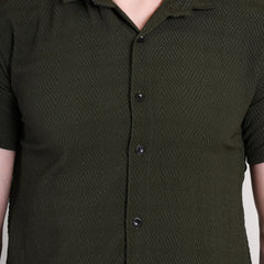 Men's Casual Half Sleeve Shirt - Black | SHS-139