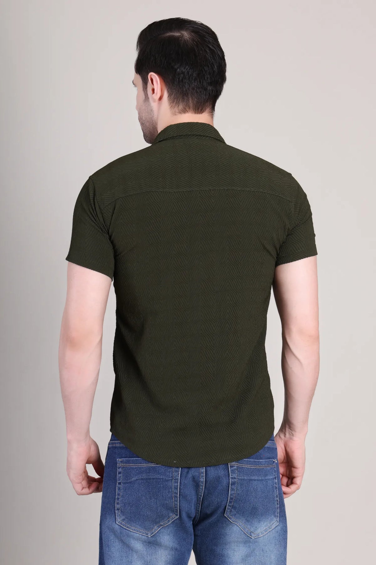 Men's Casual Half Sleeve Shirt - Black | SHS-139