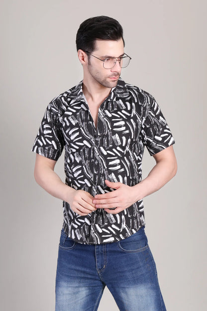 Men's Casual Printed Half Sleeve Shirt | UHSS-129