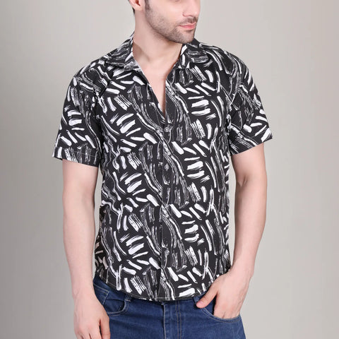 Men's Casual Printed Half Sleeve Shirt | UHSS-129