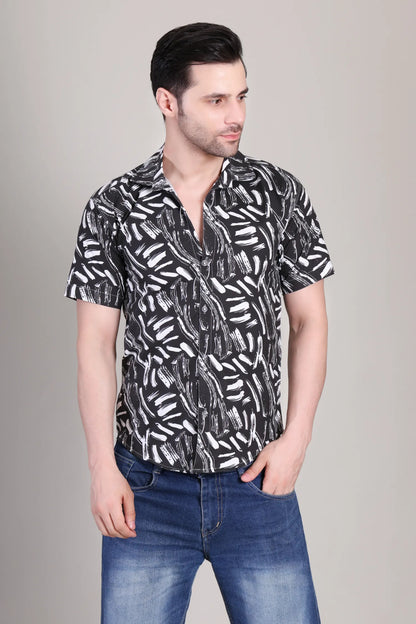 Men's Casual Printed Half Sleeve Shirt | UHSS-129