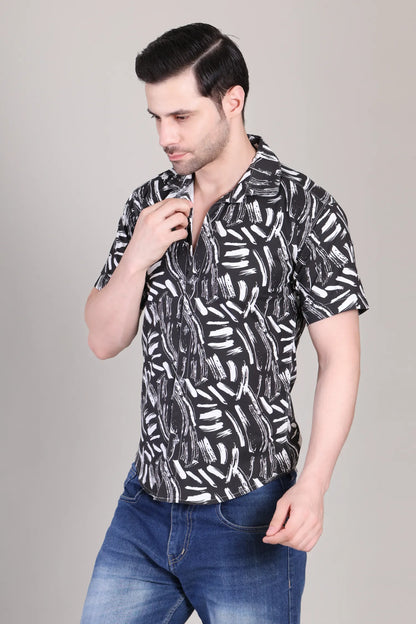 Men's Casual Printed Half Sleeve Shirt | UHSS-129