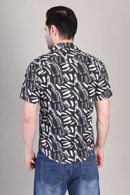 Men's Casual Printed Half Sleeve Shirt | UHSS-129