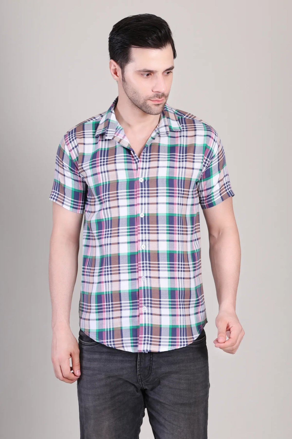 Men's Casual Printed Half Sleeve Shirt - Multicolor | UHSS-162