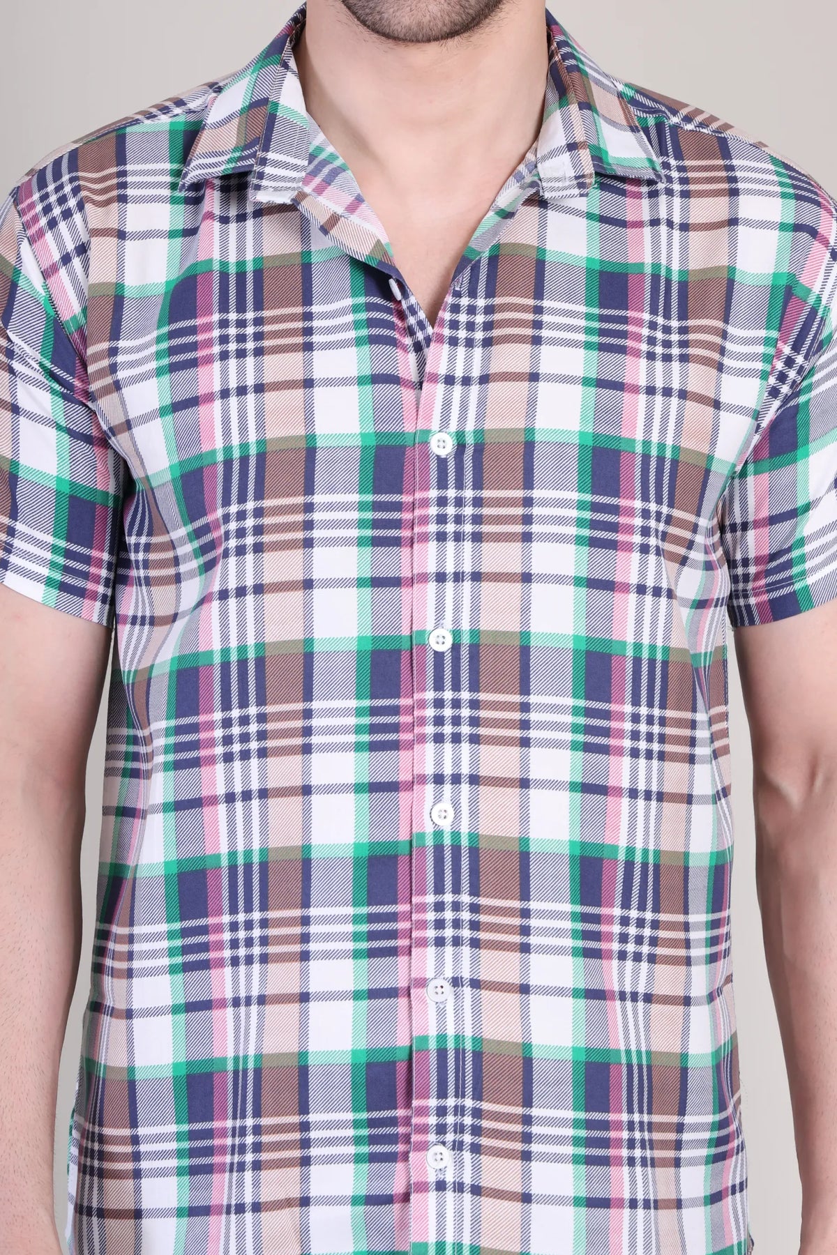 Men's Casual Printed Half Sleeve Shirt - Multicolor | UHSS-162