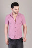 Men's Casual Half Sleeve Shirt - Pink | SHS-141