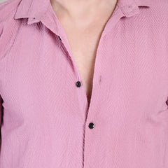 Men's Casual Half Sleeve Shirt - Pink | SHS-141