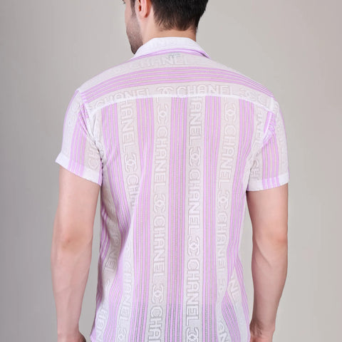 Men's Casual Half Sleeve Shirt - Striped Multicolor | SHS-179