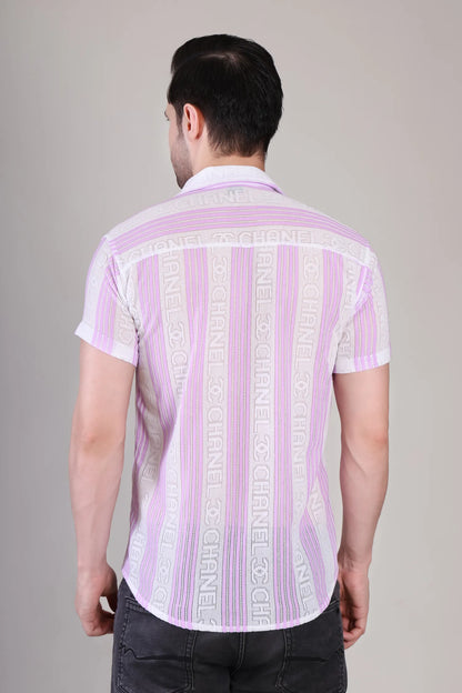 Men's Casual Half Sleeve Shirt - Striped Multicolor | SHS-179