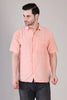 Men's Casual Half Sleeve Shirt - Peach | BHS-126