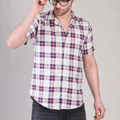 Men's Casual Half Sleeve Shirt - Check | UHSS-160