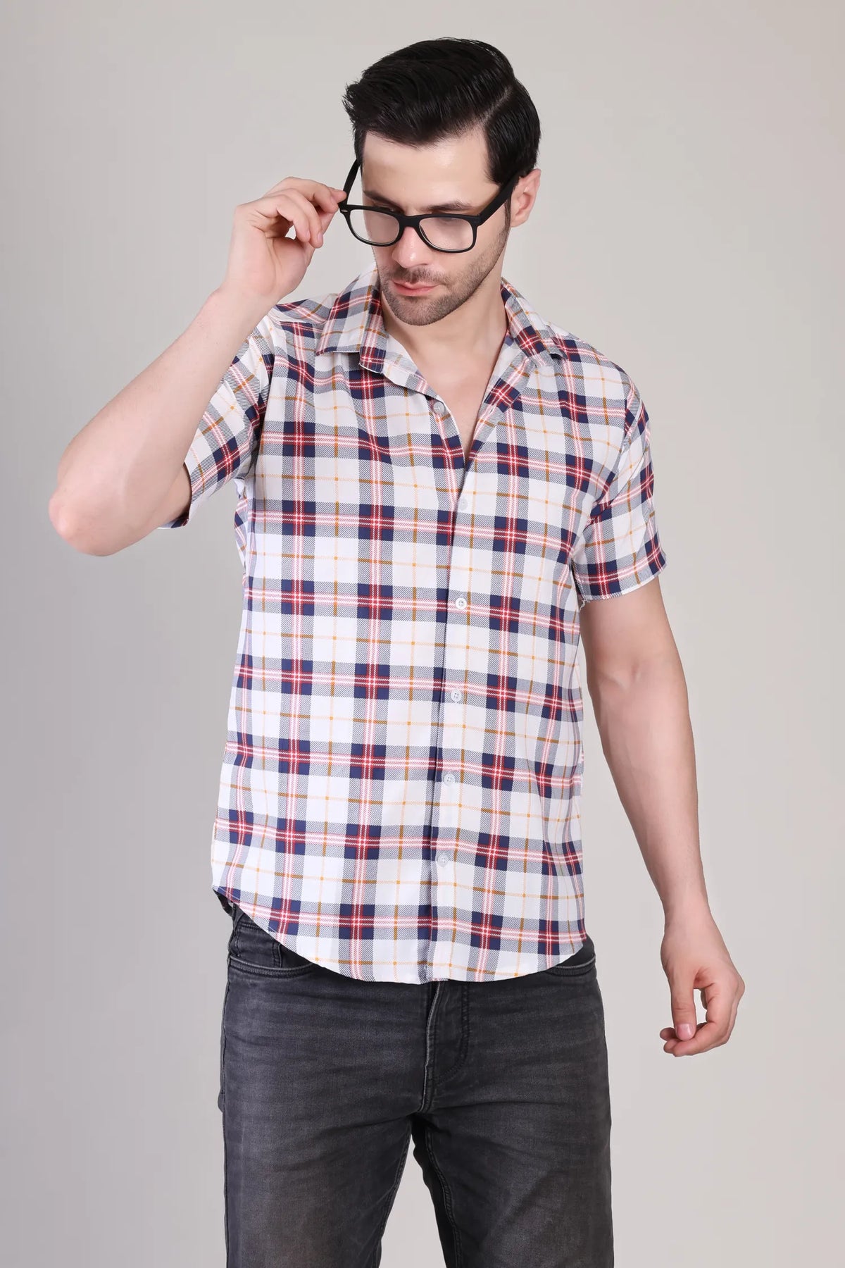 Men's Casual Half Sleeve Shirt - Check | UHSS-160