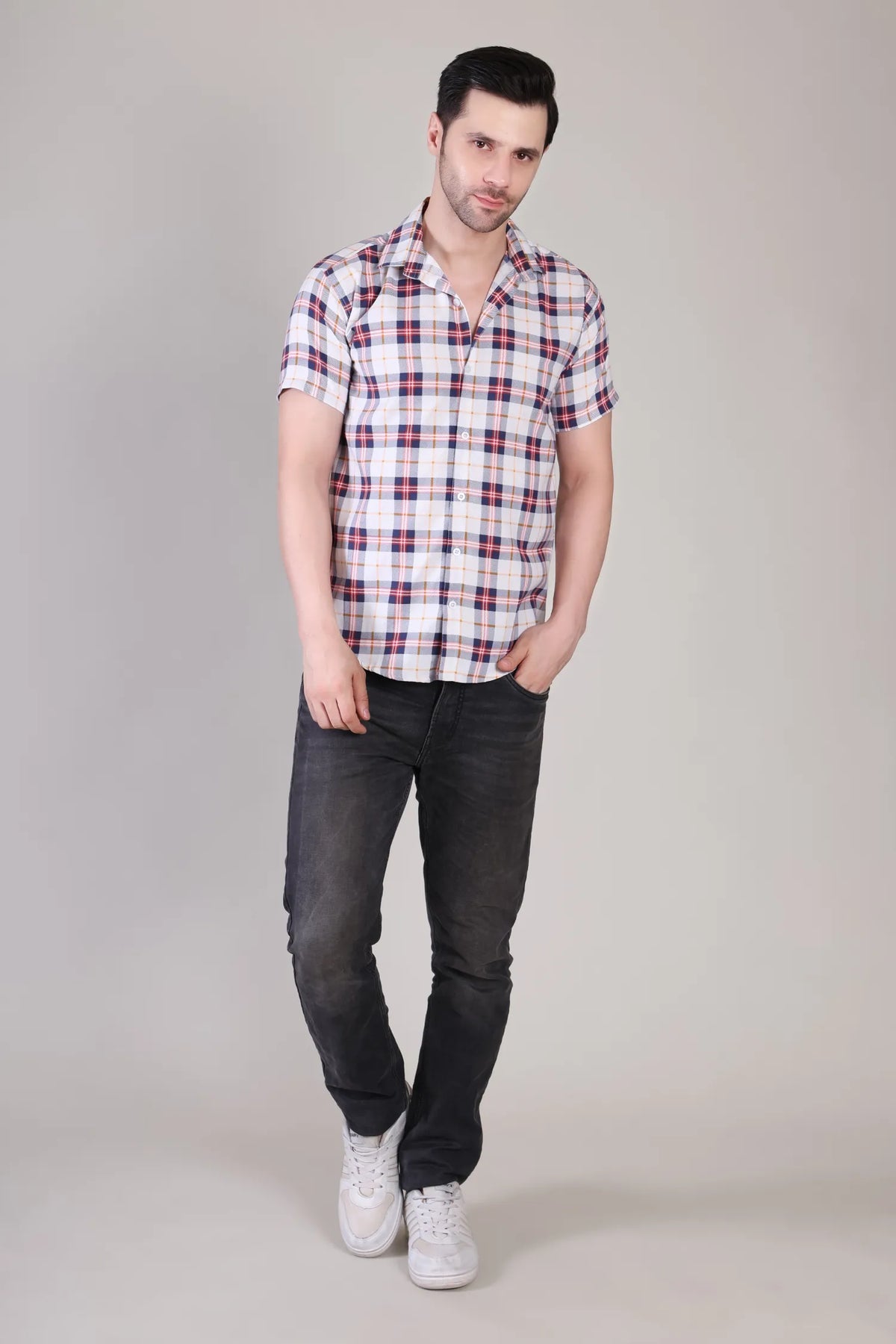Men's Casual Half Sleeve Shirt - Check | UHSS-160