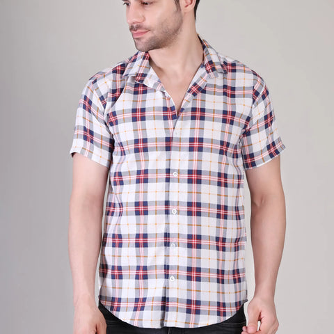 Men's Casual Half Sleeve Shirt - Check | UHSS-160