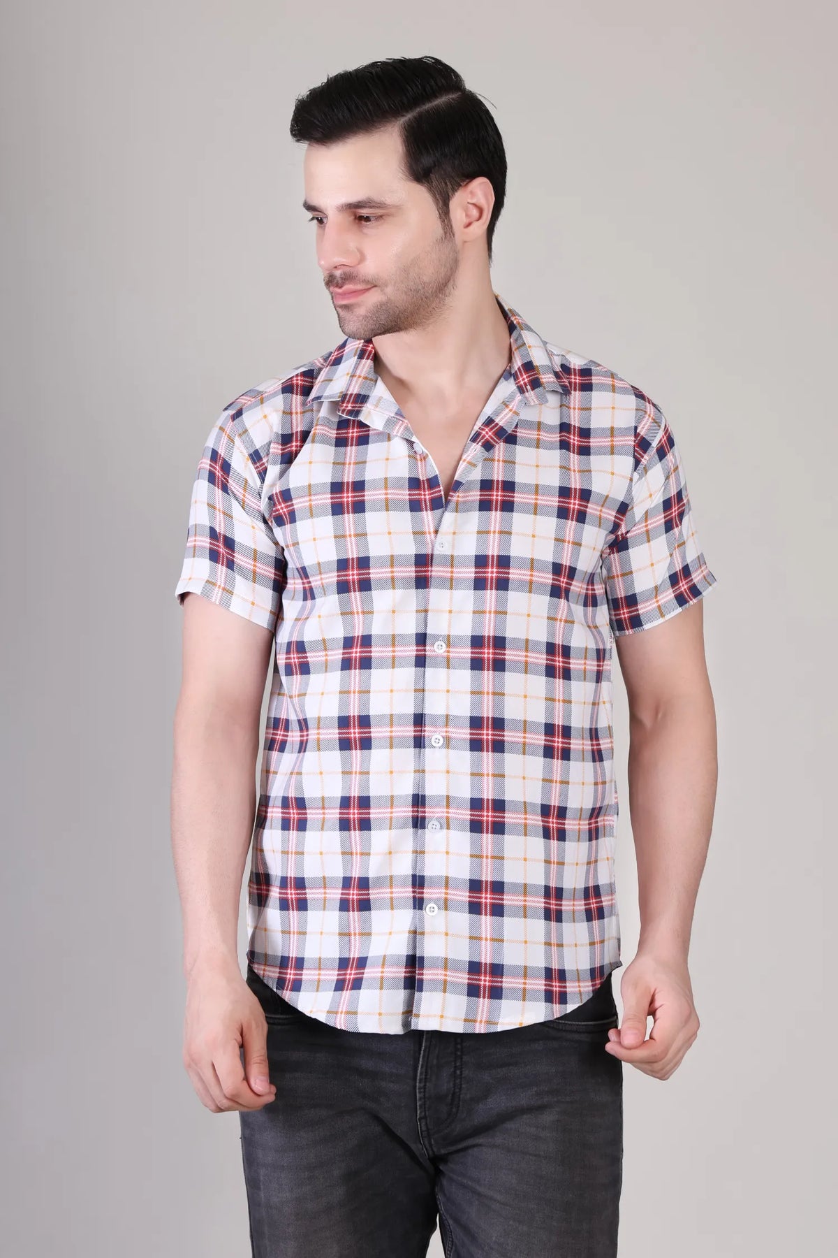 Men's Casual Half Sleeve Shirt - Check | UHSS-160