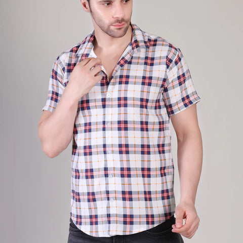 Men's Casual Half Sleeve Shirt - Check | UHSS-160