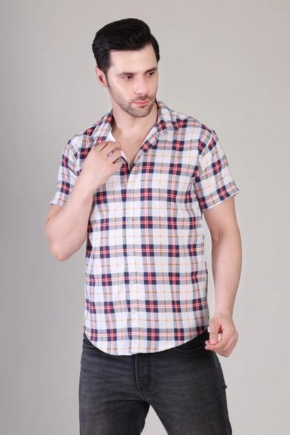 Men's Casual Half Sleeve Shirt - Check | UHSS-160