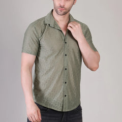 Men's Casual Half Sleeve Shirt - Grey | SHS-152