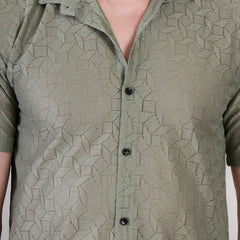 Men's Casual Half Sleeve Shirt - Grey | SHS-152