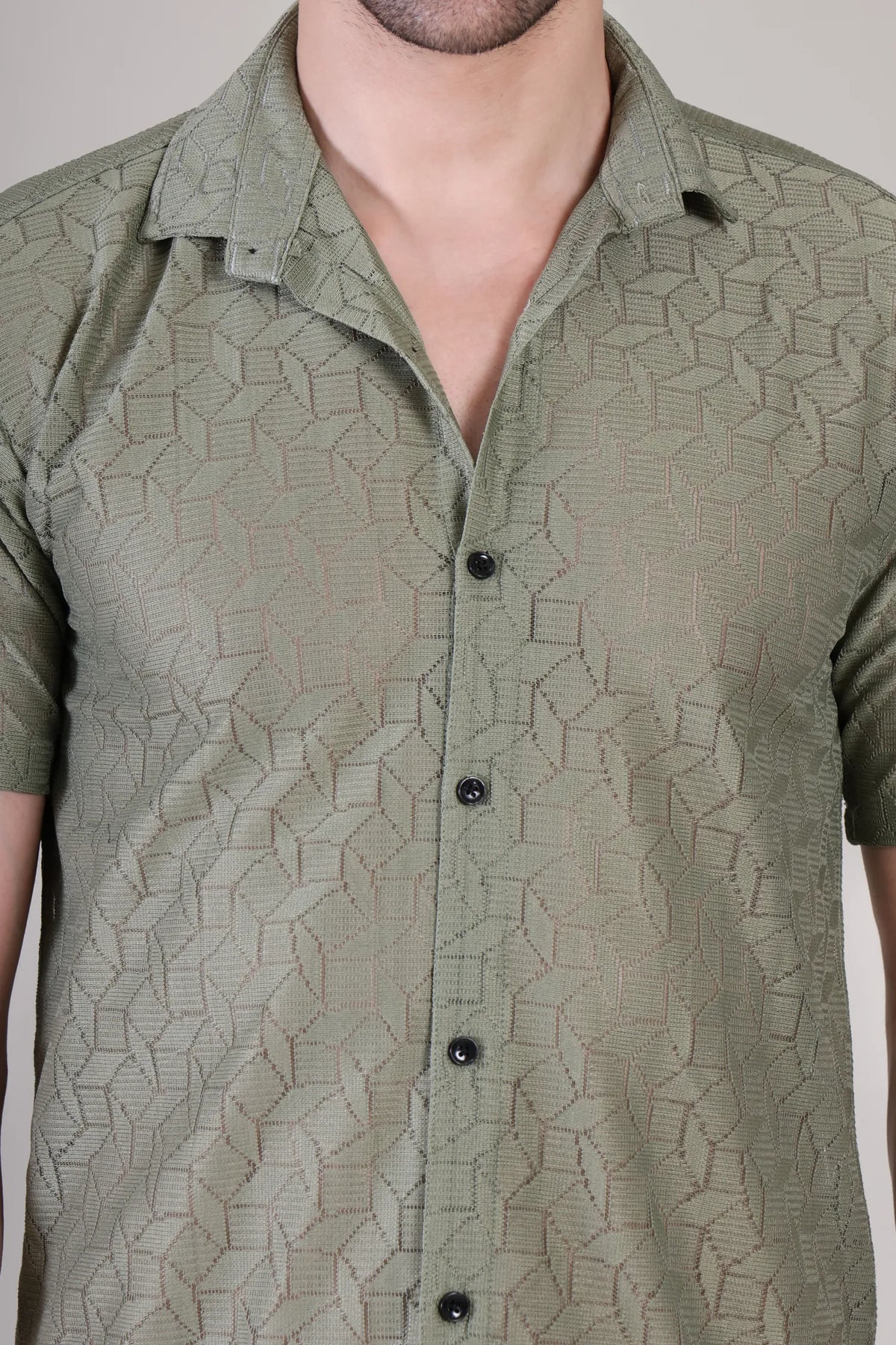 Men's Casual Half Sleeve Shirt - Grey | SHS-152