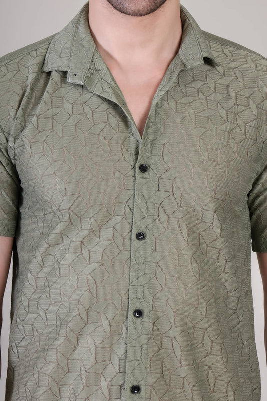 Men's Casual Half Sleeve Shirt - Grey | SHS-152