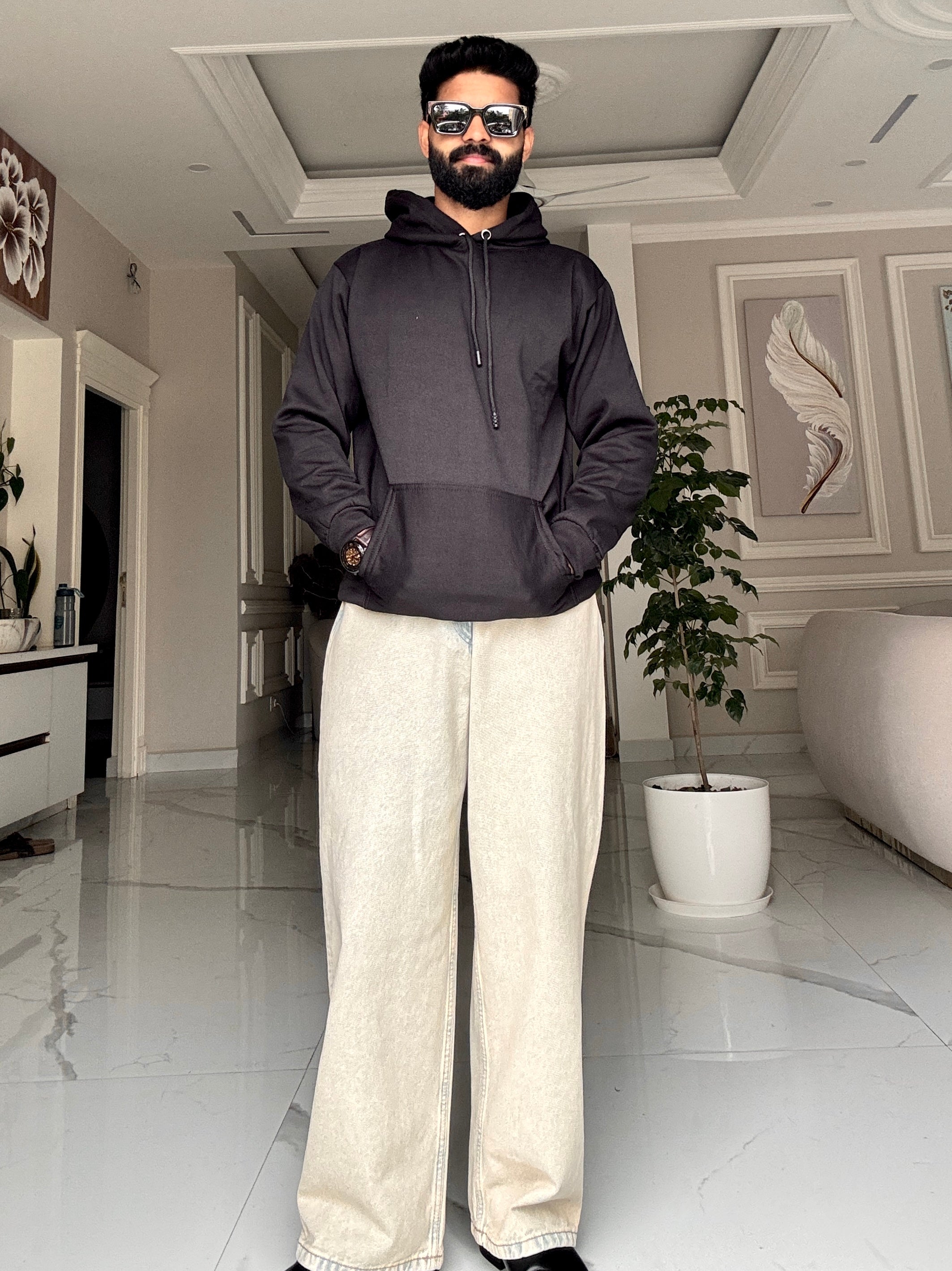 Men Black Hoodie for Winter | HD-412