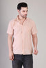 Men's Casual Half Sleeve Shirt - Peach | BHS-125