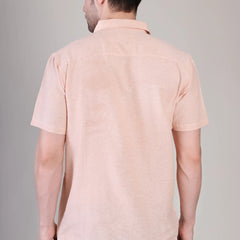Men's Casual Half Sleeve Shirt - Peach | BHS-125
