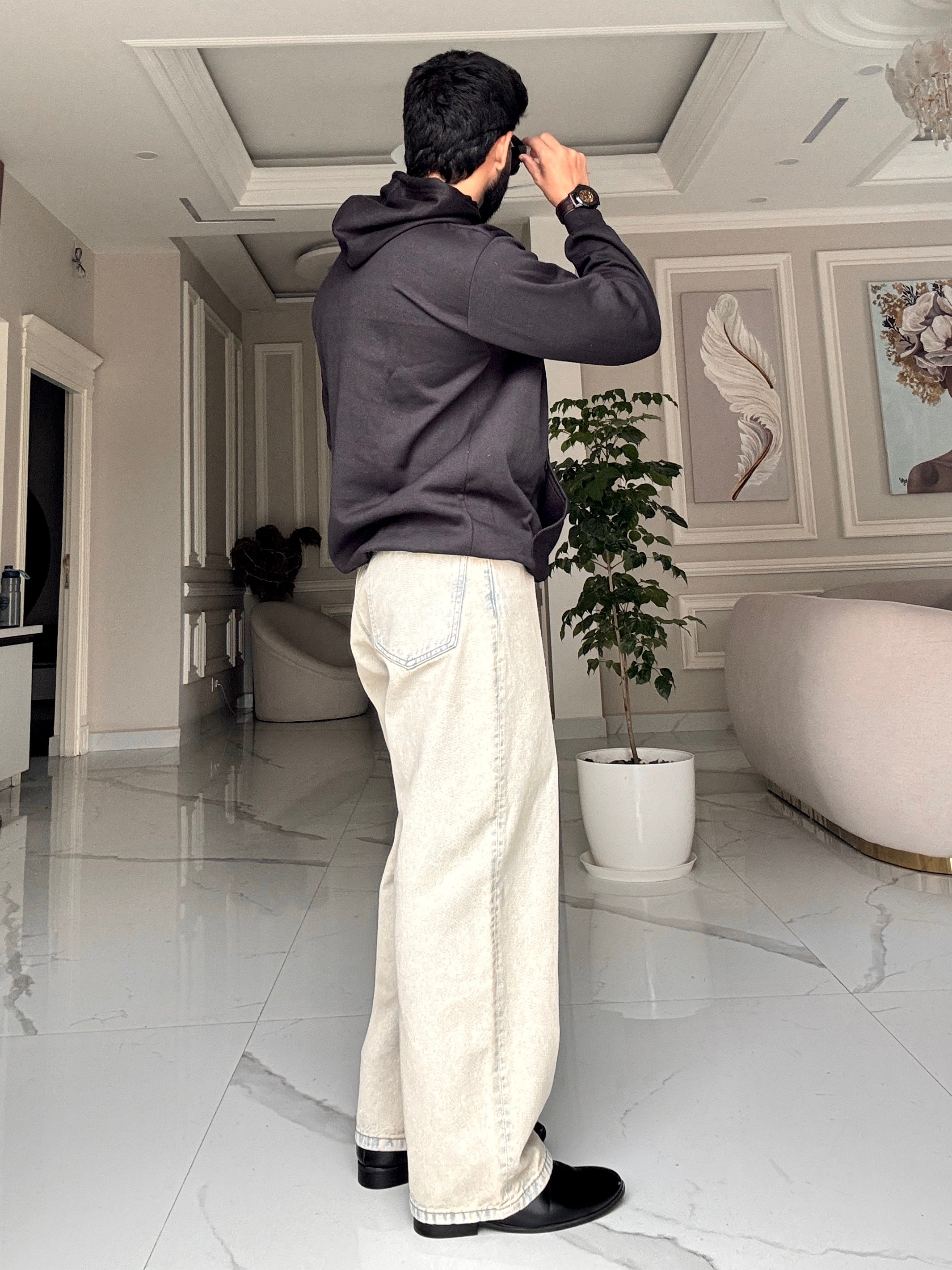 Men Black Hoodie for Winter | HD-412