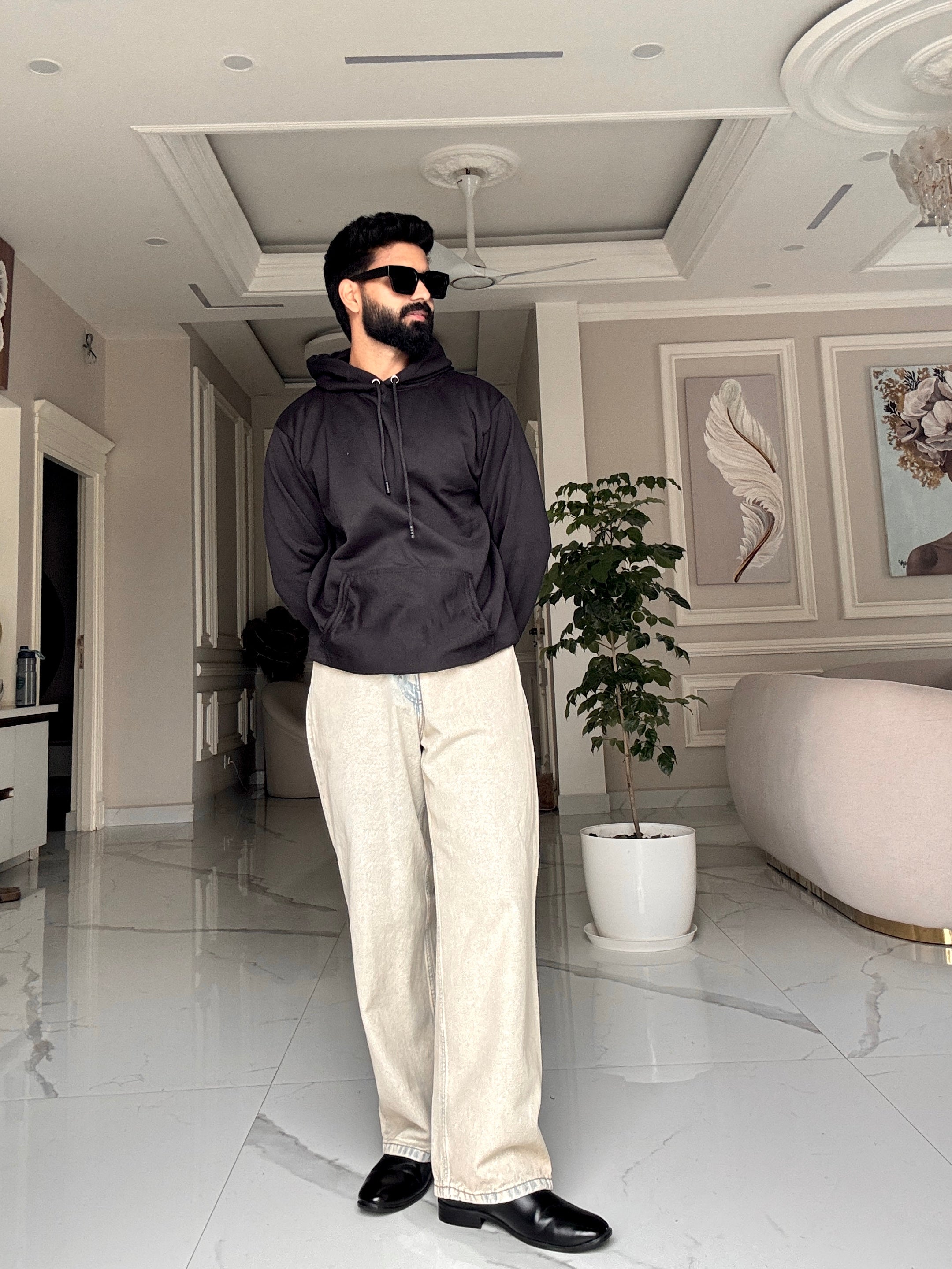 Men Black Hoodie for Winter | HD-412