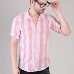 Men's Casual Half Sleeve Shirt - Striped Multicolor | SHS-178