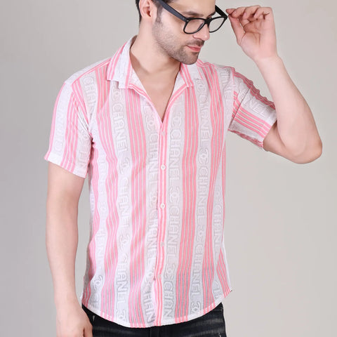 Men's Casual Half Sleeve Shirt - Striped Multicolor | SHS-178