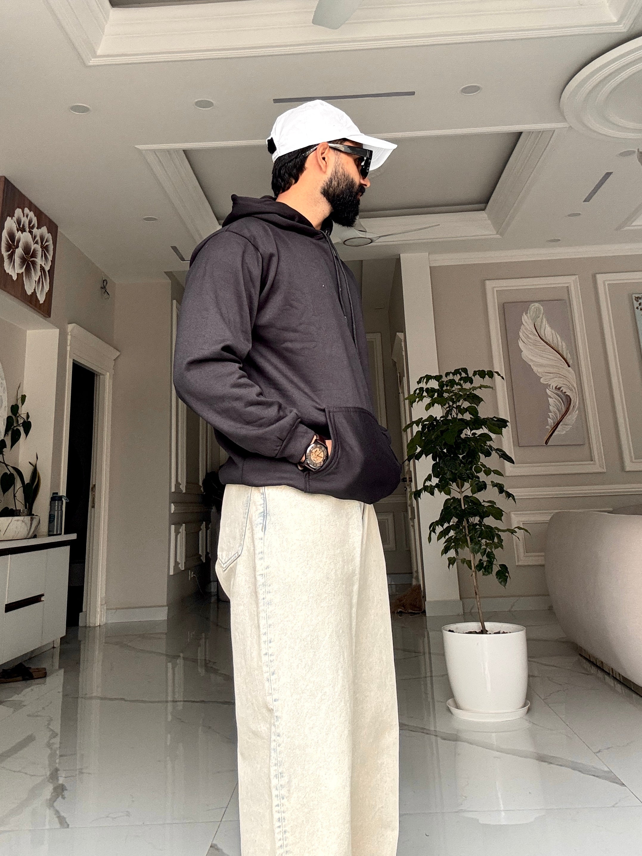 Men Black Hoodie for Winter | HD-412