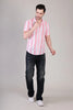 Men's Casual Half Sleeve Shirt - Striped Multicolor | SHS-178